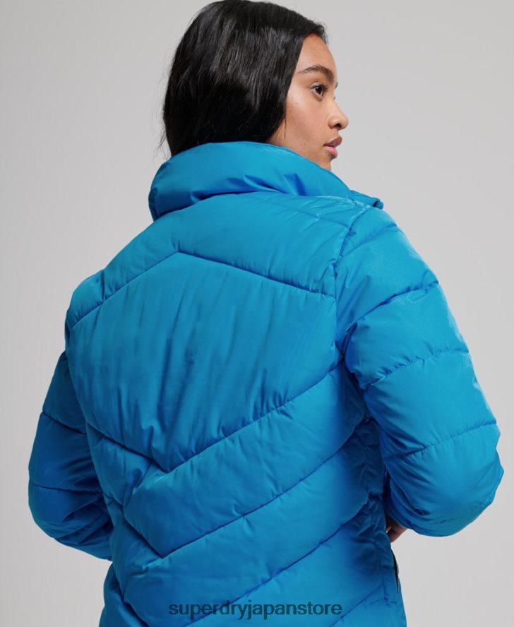 フードなしスポーツダウンジャケット 女性 Superdry 衣類 青 2J62PZ3705
