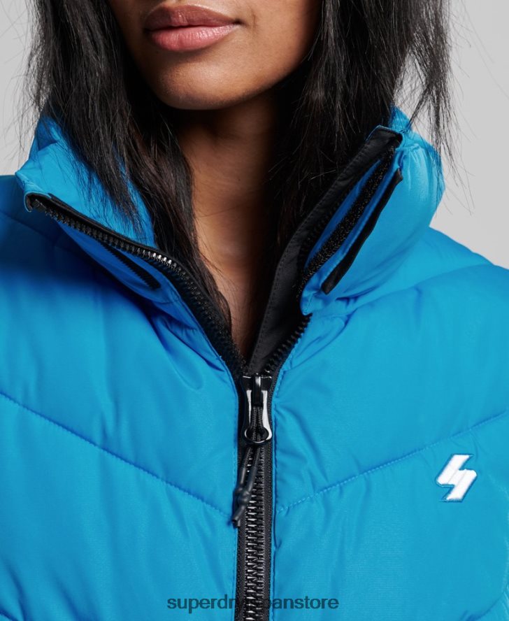 フードなしスポーツダウンジャケット 女性 Superdry 衣類 青 2J62PZ3705