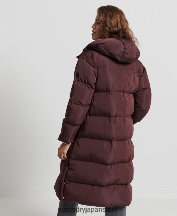 はえ縄羽毛布団コート 女性 Superdry 衣類 赤 2J62PZ3707
