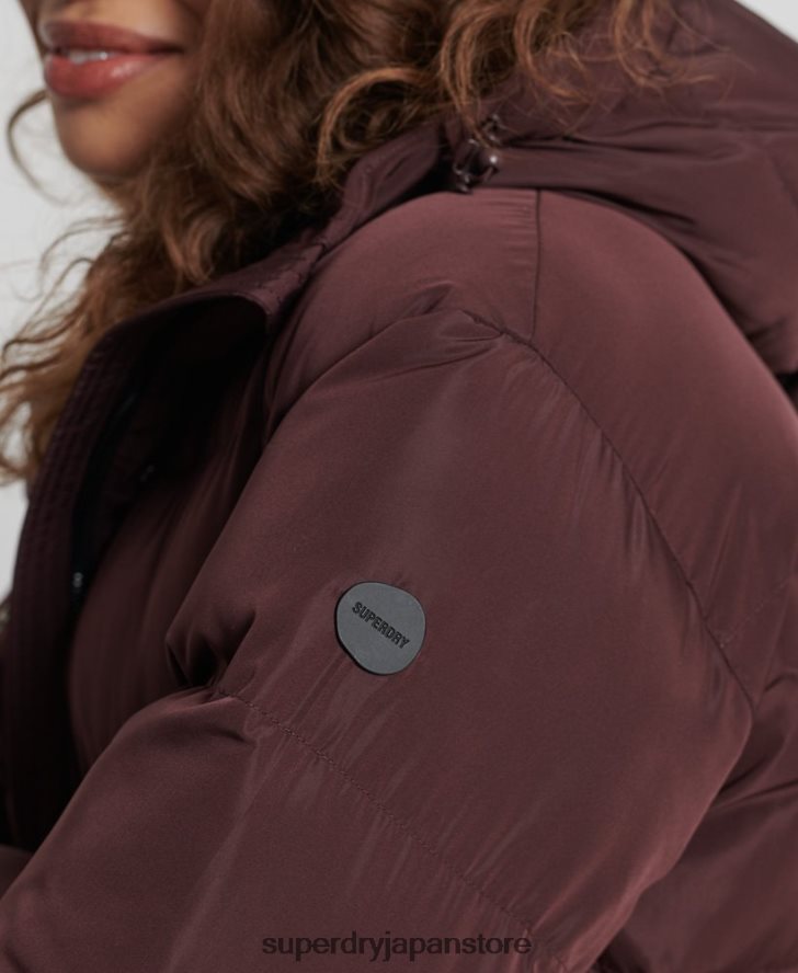 はえ縄羽毛布団コート 女性 Superdry 衣類 赤 2J62PZ3707