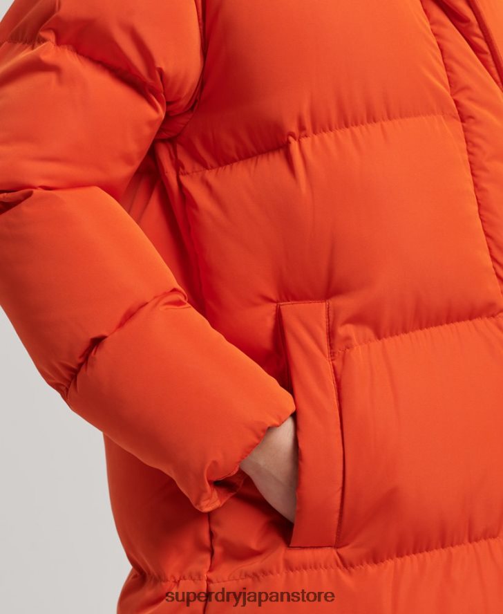 フード付き延縄フグコート 女性 Superdry 衣類 オレンジ 2J62PZ3710