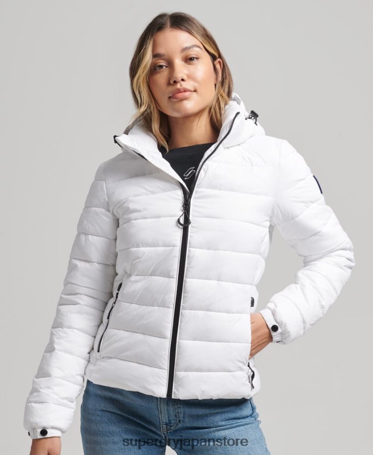 フード付きクラシックパファージャケット 女性 Superdry 衣類 白 2J62PZ3712