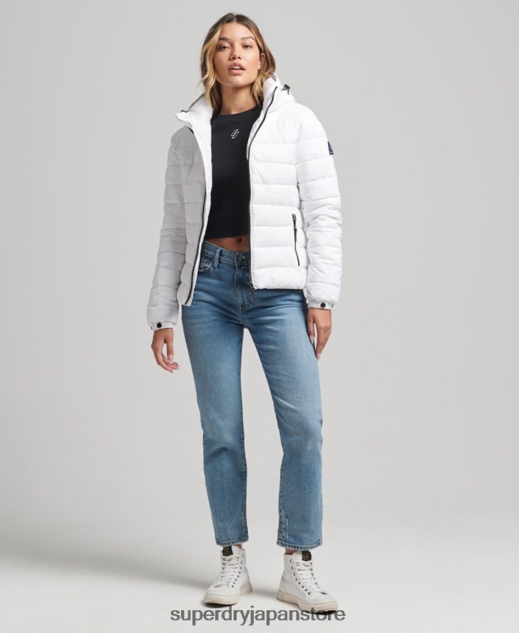フード付きクラシックパファージャケット 女性 Superdry 衣類 白 2J62PZ3712