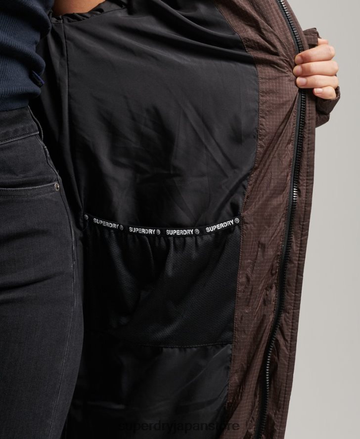 リップストップ延縄パファージャケット 女性 Superdry 衣類 茶色 2J62PZ3713