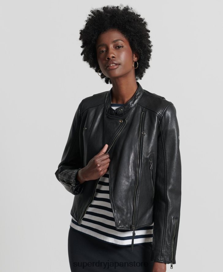 クラシックレザーレーサージャケット 女性 Superdry 衣類 黒 2J62PZ3717