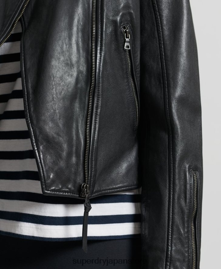 クラシックレザーレーサージャケット 女性 Superdry 衣類 黒 2J62PZ3717