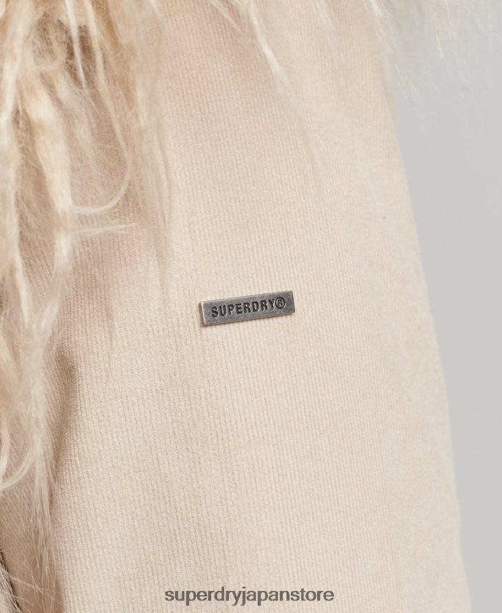 フェイクファー裏地付きアフガンコート 女性 Superdry 衣類 茶色 2J62PZ3721