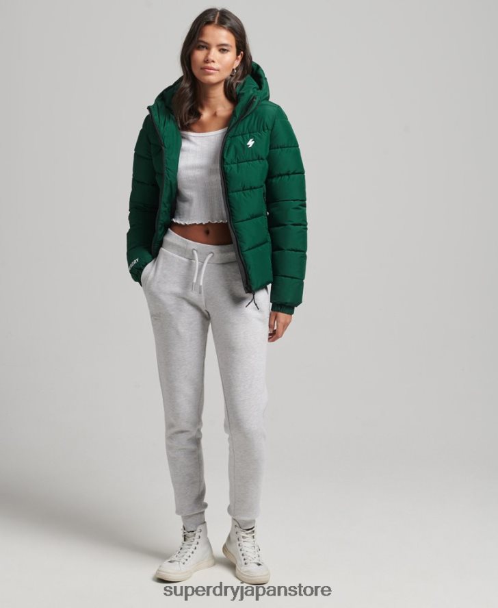 フード付きスピリットスポーツダウンジャケット 女性 Superdry 衣類 緑 2J62PZ3724