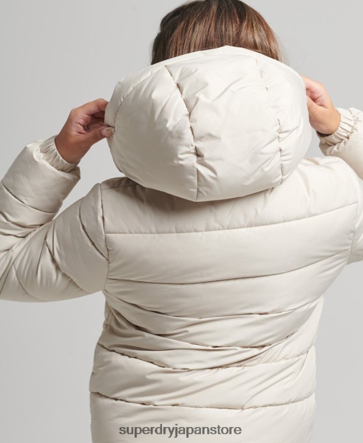 フード付きスピリットスポーツダウンジャケット 女性 Superdry 衣類 ベージュ 2J62PZ3725