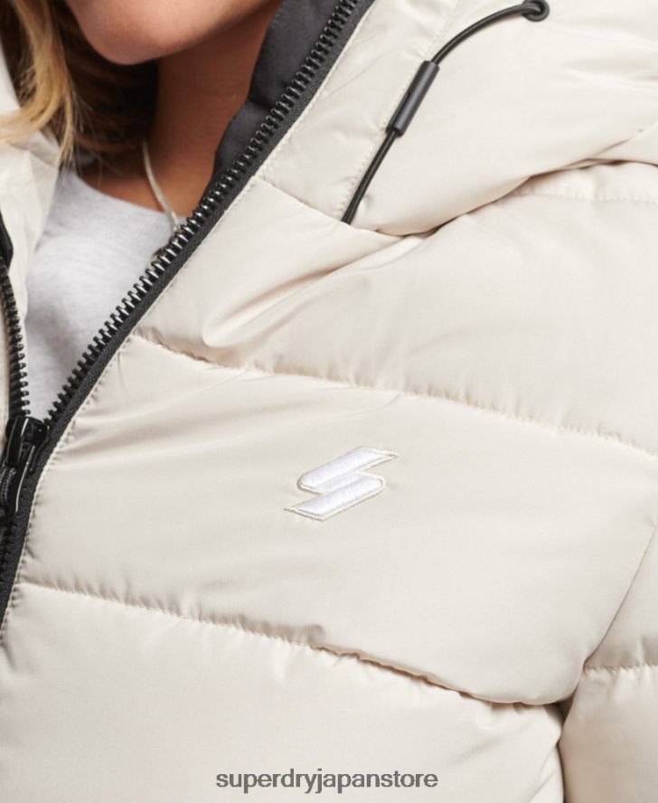 フード付きスピリットスポーツダウンジャケット 女性 Superdry 衣類 ベージュ 2J62PZ3725