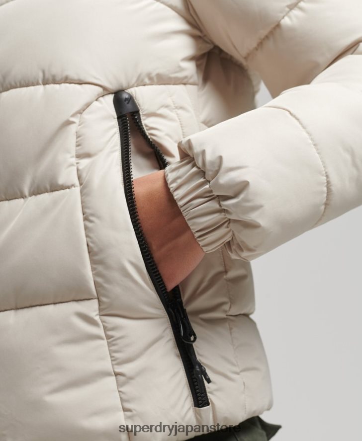 フード付きスピリットスポーツダウンジャケット 女性 Superdry 衣類 ベージュ 2J62PZ3725