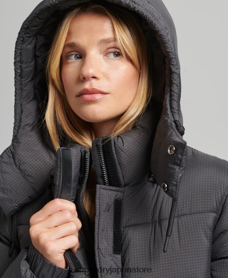 リップストップ延縄パファージャケット 女性 Superdry 衣類 黒 2J62PZ3729