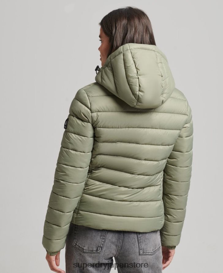 フード付きクラシックパファージャケット 女性 Superdry 衣類 カーキ 2J62PZ3730