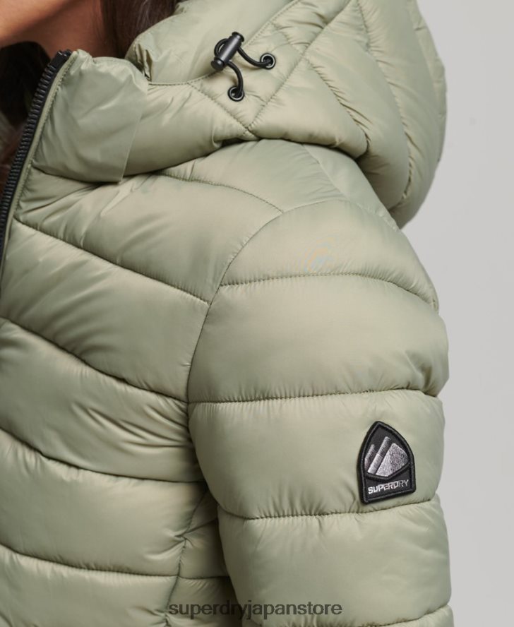フード付きクラシックパファージャケット 女性 Superdry 衣類 カーキ 2J62PZ3730