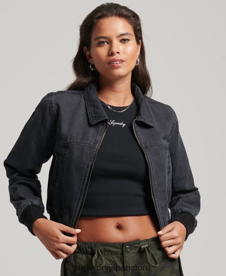 インディークラブ キャンバスジャケット 女性 Superdry 衣類 黒 2J62PZ3733