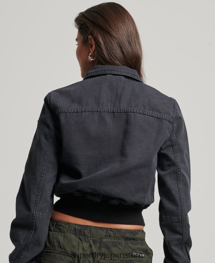 インディークラブ キャンバスジャケット 女性 Superdry 衣類 黒 2J62PZ3733