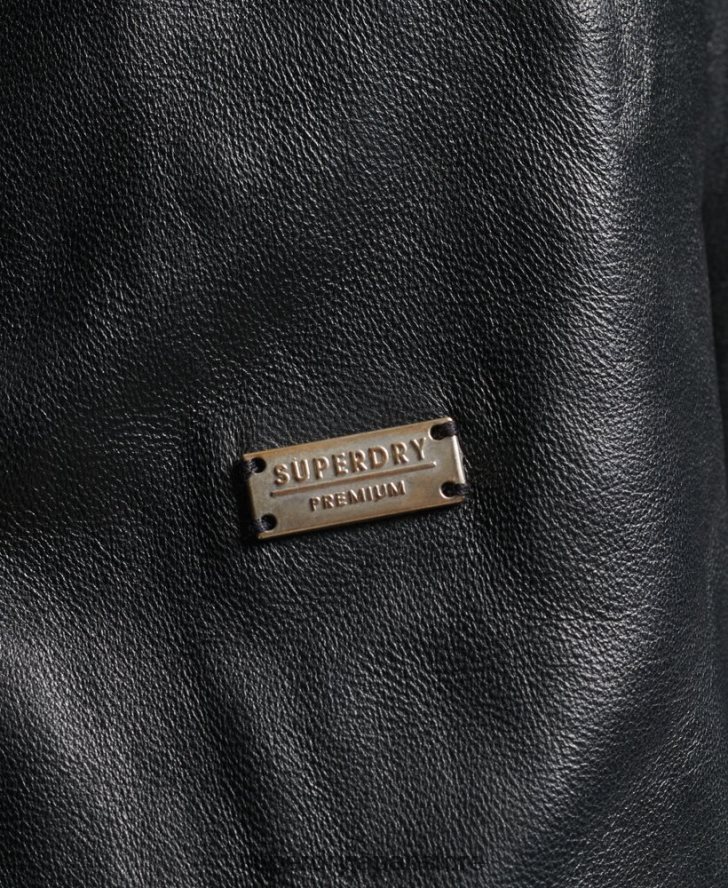 ライリー レザー バイカー ジャケット 女性 Superdry 衣類 黒 2J62PZ3735
