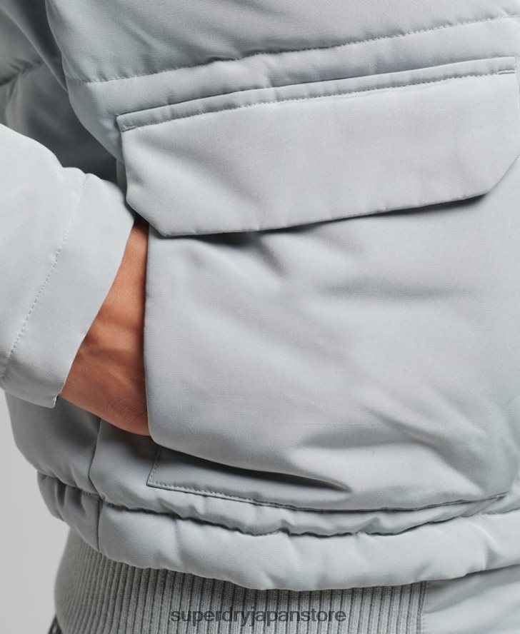 エベレスト フード付きパファーボンバージャケット 女性 Superdry 衣類 ライトブルー 2J62PZ3736