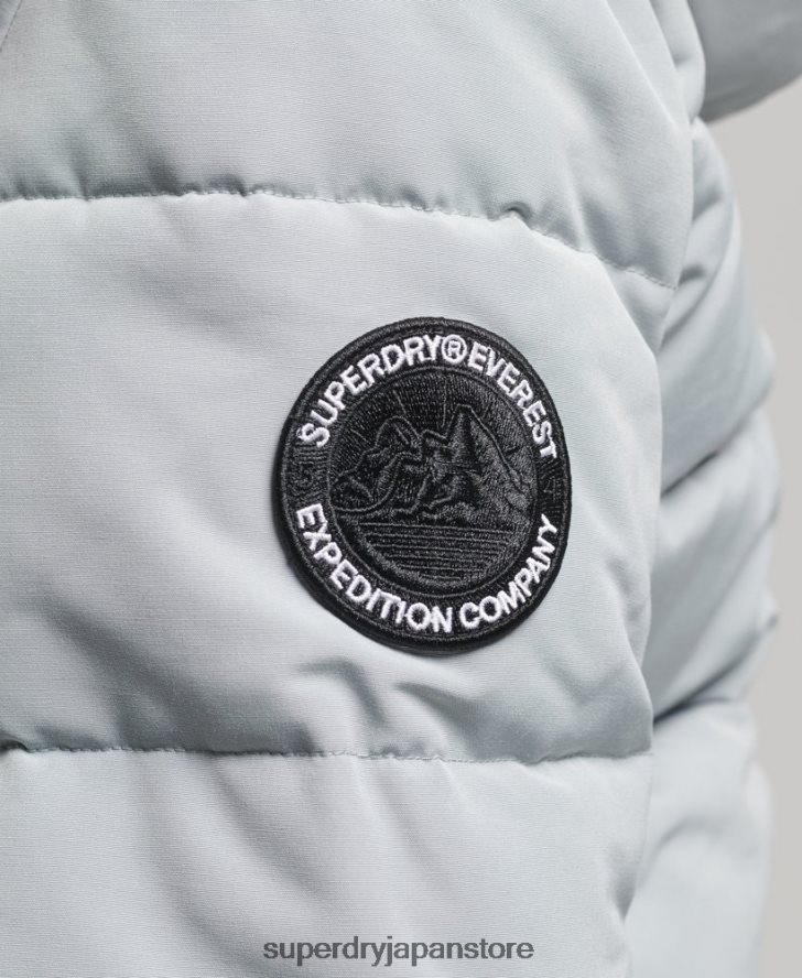 エベレスト フード付きパファーボンバージャケット 女性 Superdry 衣類 ライトブルー 2J62PZ3736