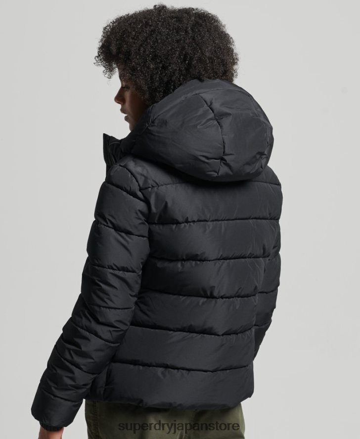 フード付きスピリットスポーツダウンジャケット 女性 Superdry 衣類 黒 2J62PZ3739