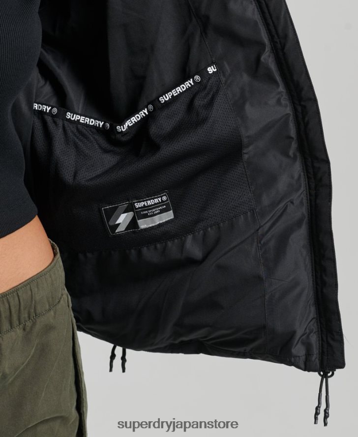 フード付きスピリットスポーツダウンジャケット 女性 Superdry 衣類 黒 2J62PZ3739