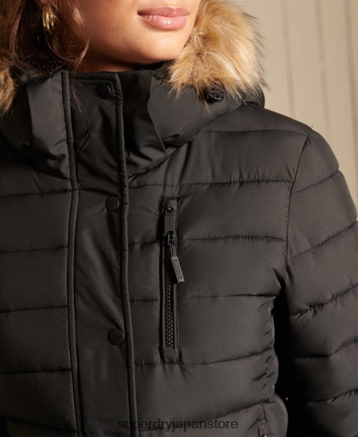 クラシック フェイクファー フジ ジャケット 女性 Superdry 衣類 黒 2J62PZ3741