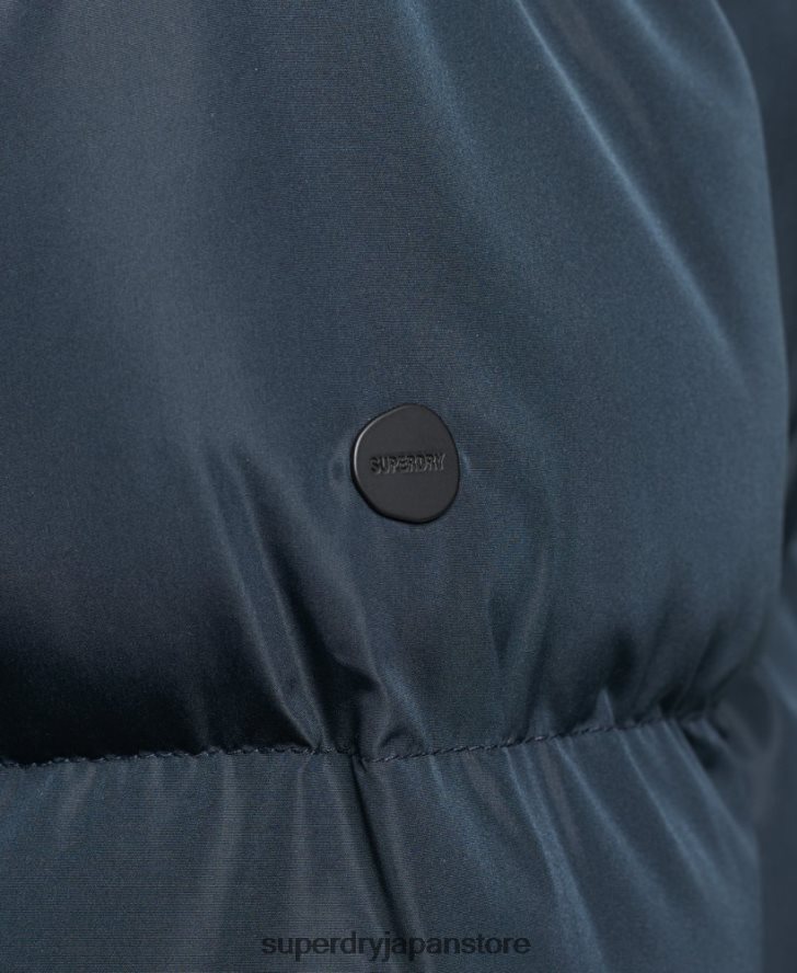 フード付き延縄フグコート 女性 Superdry 衣類 海軍 2J62PZ3744