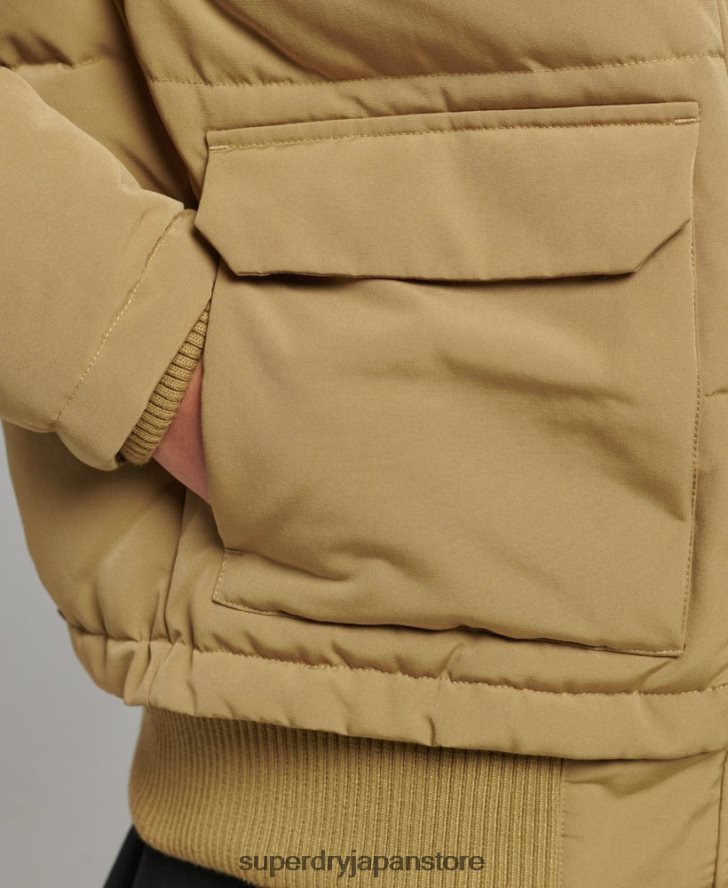 エベレスト フード付きパファーボンバージャケット 女性 Superdry 衣類 黄褐色 2J62PZ3749