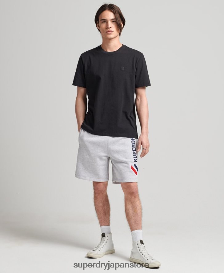 コードアップリケスウェットショーツ 男性 Superdry 衣類 グレー 2J62PZ374