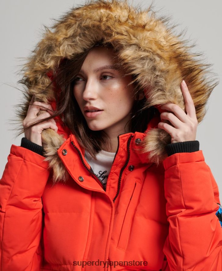 エベレスト フード付きパファーボンバージャケット 女性 Superdry 衣類 オレンジ 2J62PZ3750
