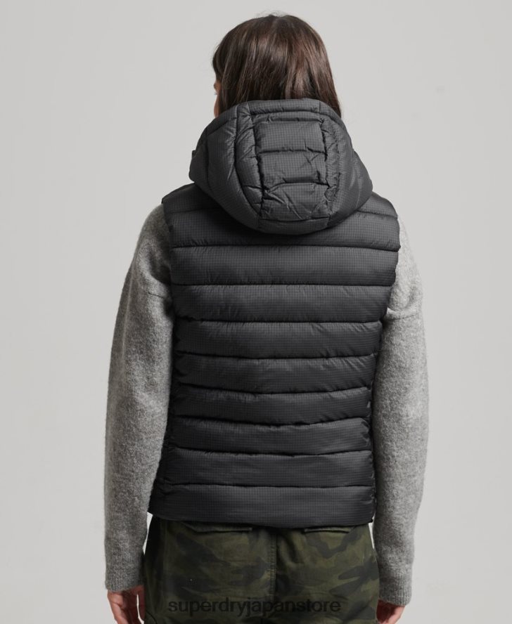 フード付きクラシックパッド入りジレ 女性 Superdry 衣類 黒 2J62PZ3753