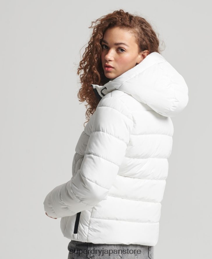 フード付きスピリットスポーツダウンジャケット 女性 Superdry 衣類 白 2J62PZ3759