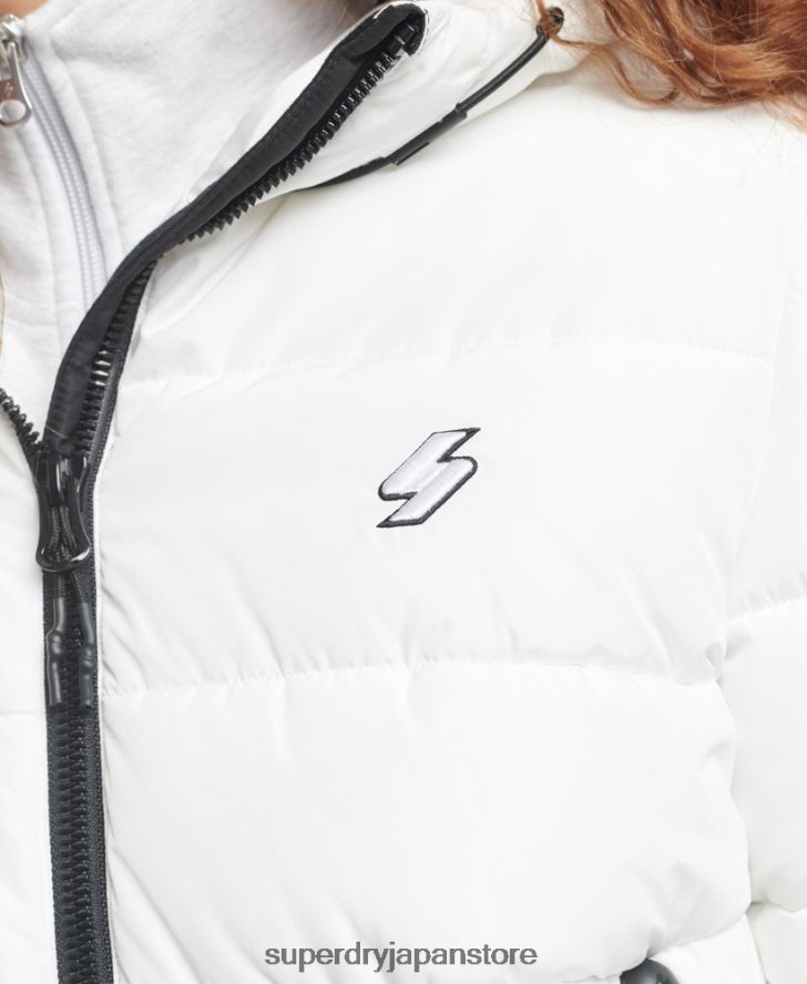 フード付きスピリットスポーツダウンジャケット 女性 Superdry 衣類 白 2J62PZ3759