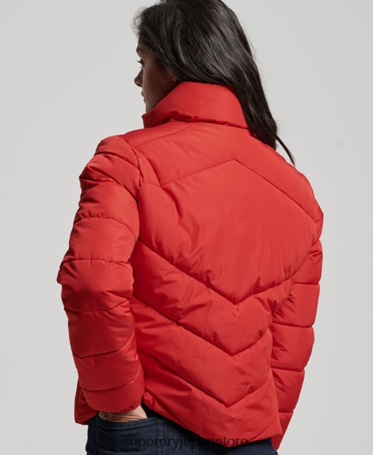 フードなしスポーツダウンジャケット 女性 Superdry 衣類 赤 2J62PZ3761