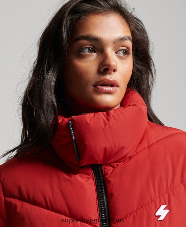 フードなしスポーツダウンジャケット 女性 Superdry 衣類 赤 2J62PZ3761