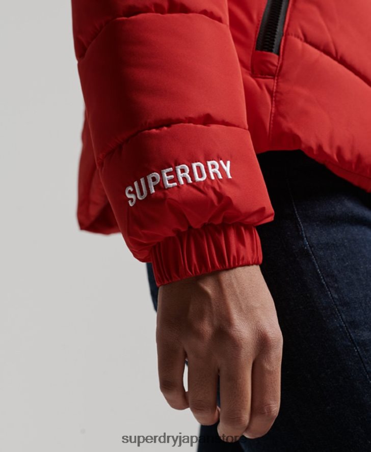 フードなしスポーツダウンジャケット 女性 Superdry 衣類 赤 2J62PZ3761