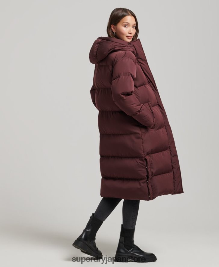フード付き延縄フグコート 女性 Superdry 衣類 赤 2J62PZ3765