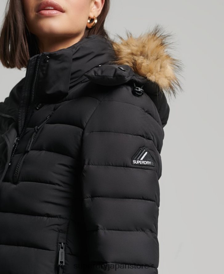 クラシック フェイクファー フジ ジャケット 女性 Superdry 衣類 黒 2J62PZ3766
