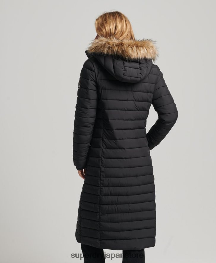 超延縄フジコート 女性 Superdry 衣類 黒 2J62PZ3777