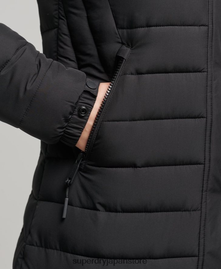超延縄フジコート 女性 Superdry 衣類 黒 2J62PZ3777