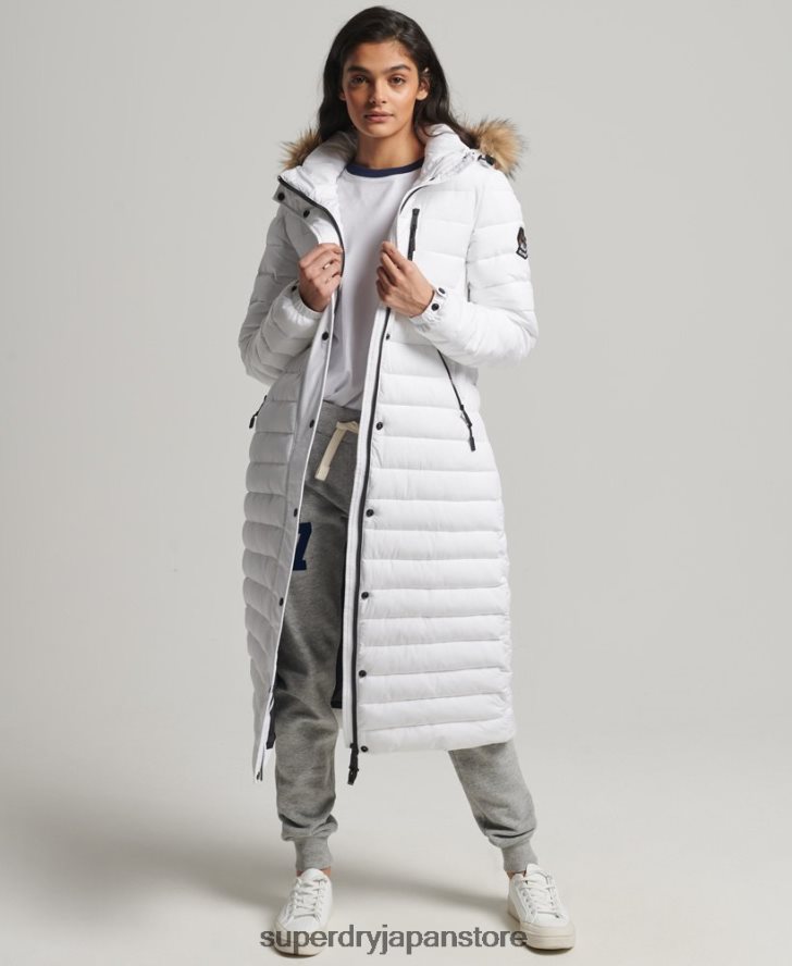 超延縄フジコート 女性 Superdry 衣類 白 2J62PZ3778