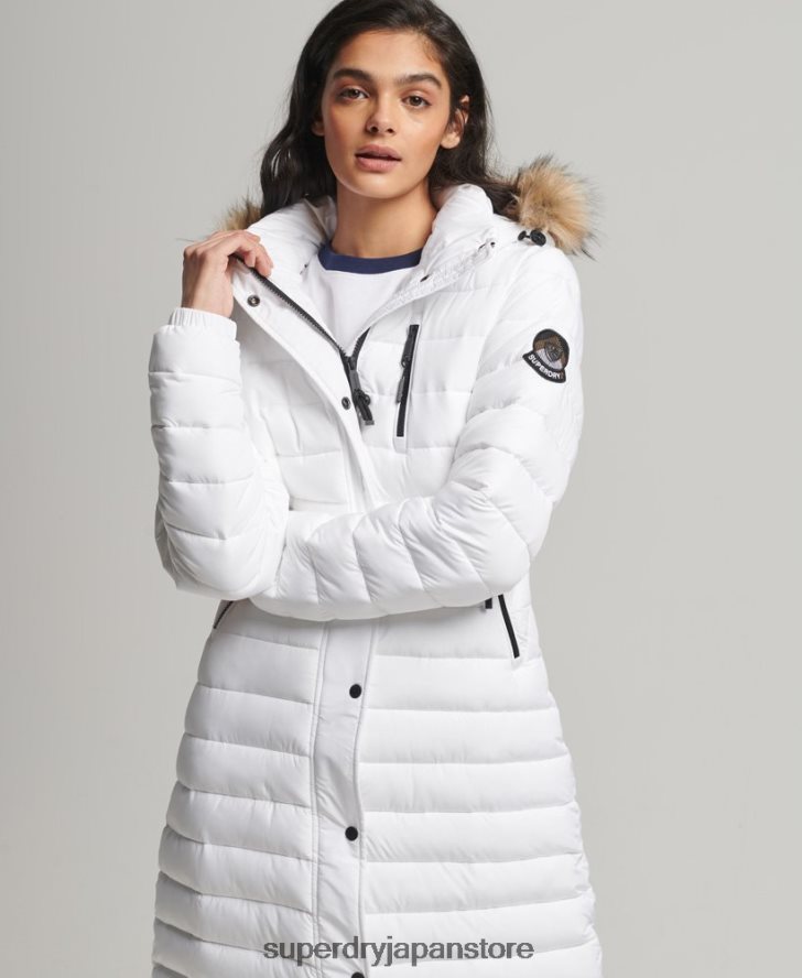 超延縄フジコート 女性 Superdry 衣類 白 2J62PZ3778