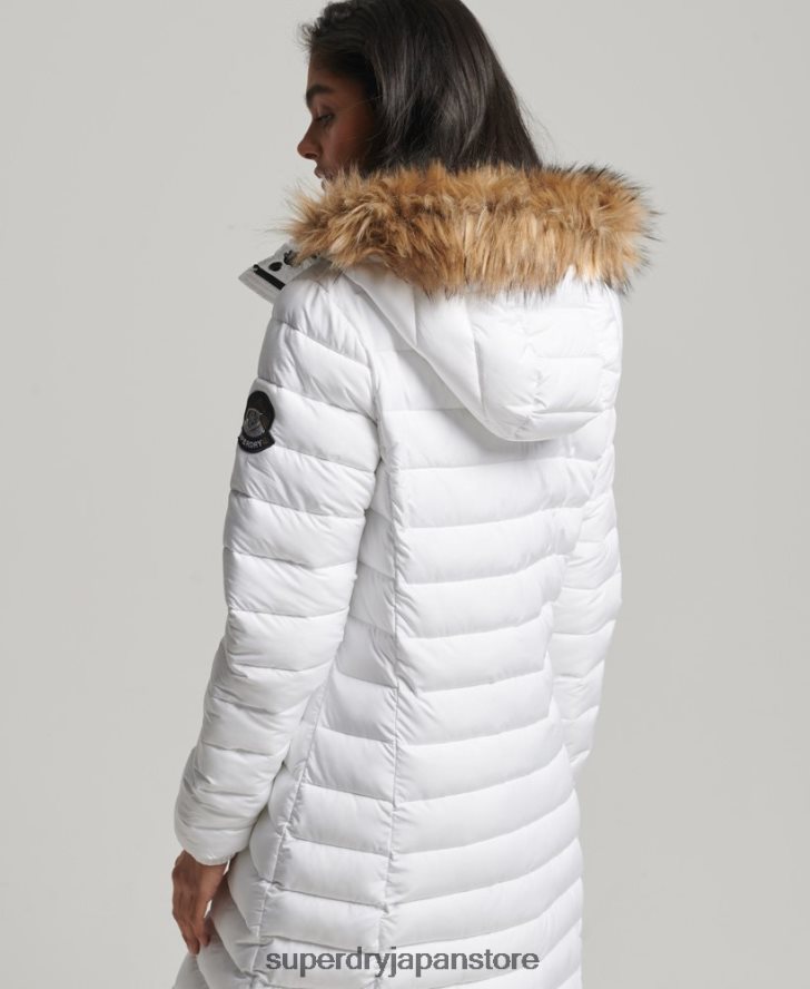 超延縄フジコート 女性 Superdry 衣類 白 2J62PZ3778