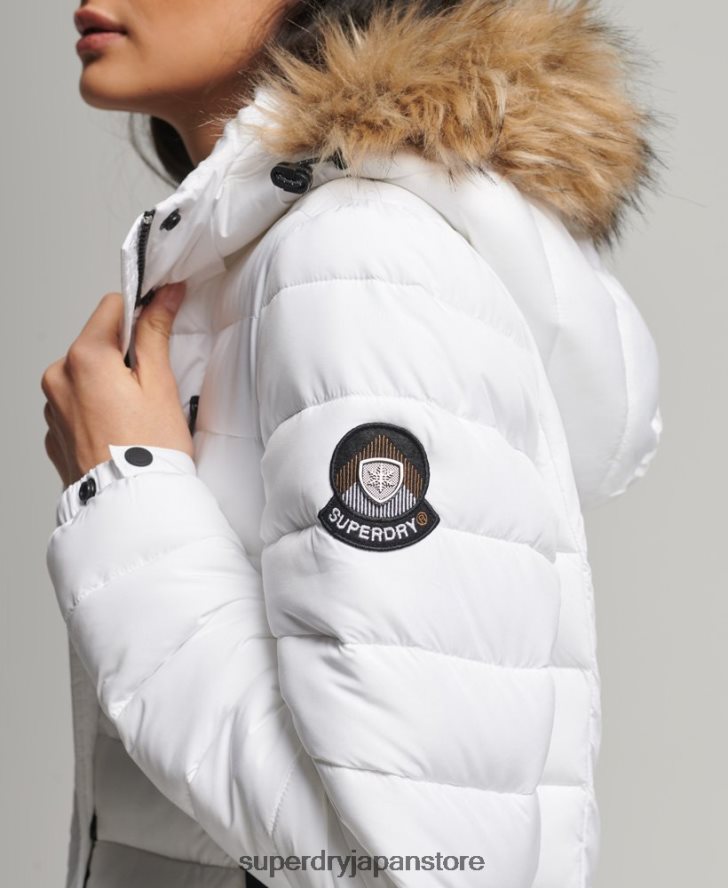 超延縄フジコート 女性 Superdry 衣類 白 2J62PZ3778