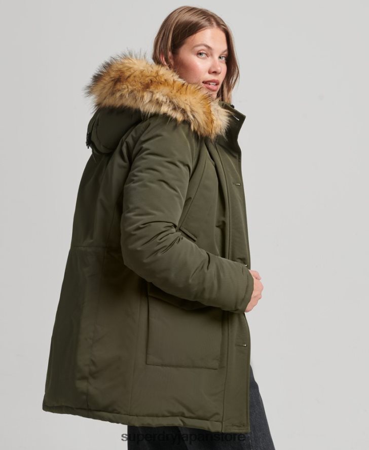 エベレストパーカーコート 女性 Superdry 衣類 緑 2J62PZ3781