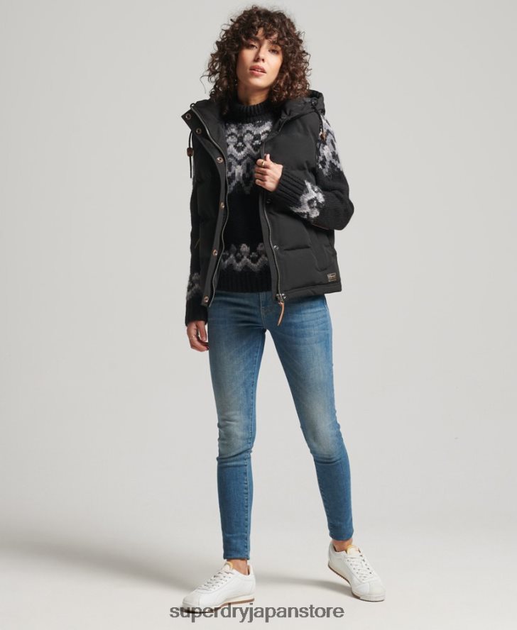 エベレスト フード付きパファージレ 女性 Superdry 衣類 黒 2J62PZ3783