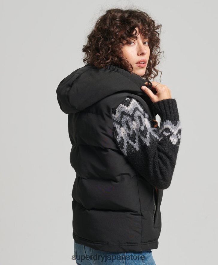エベレスト フード付きパファージレ 女性 Superdry 衣類 黒 2J62PZ3783