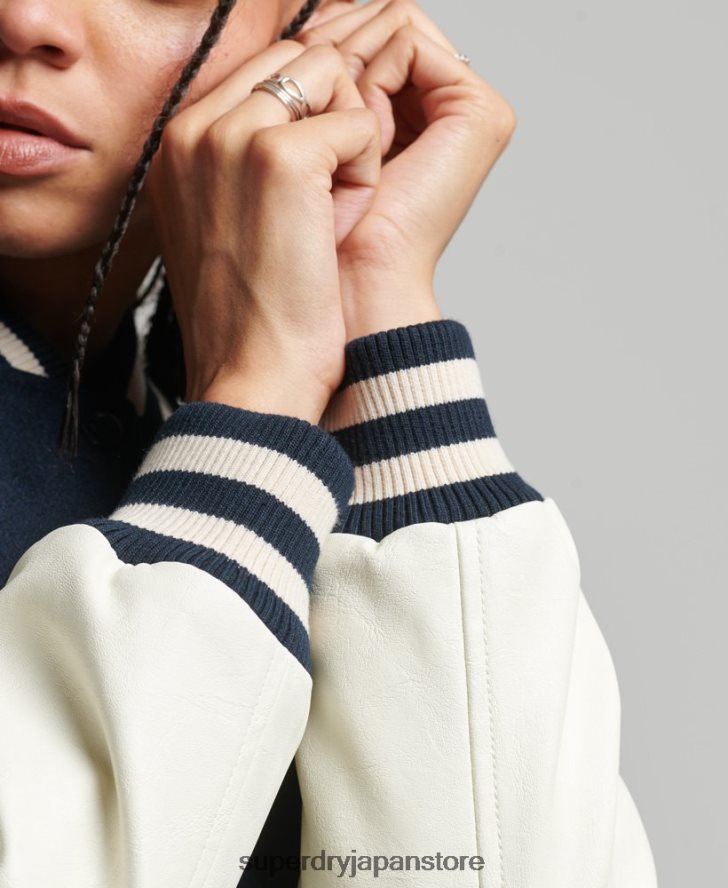 カレッジバーシティボンバージャケット 女性 Superdry 衣類 海軍 2J62PZ3784