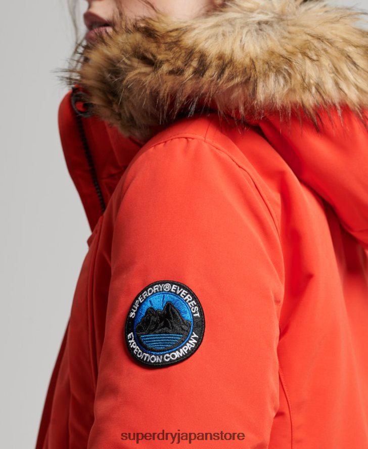 エベレストパーカーコート 女性 Superdry 衣類 オレンジ 2J62PZ3785