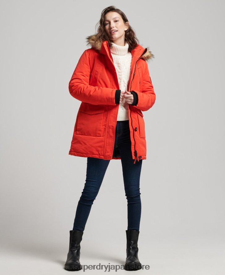 エベレストパーカーコート 女性 Superdry 衣類 オレンジ 2J62PZ3785